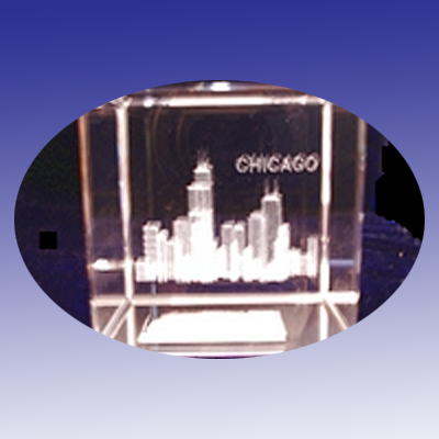 Chicago (3D, 50x50x50 mm/2x2x2 inch)