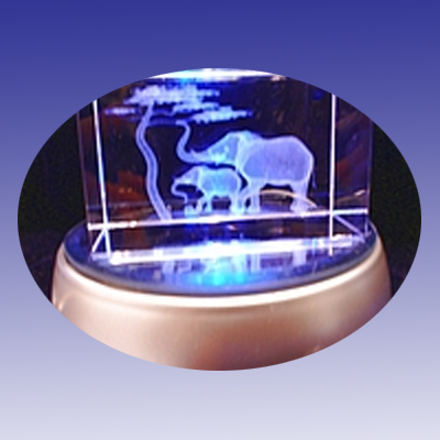 Elephant-2 (3D, 50x50x80 mm/2x2x3 inch)