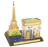 Eiffel Tower & Arc de Triomphe-France (71x61x82 mm/2.8x2.4x3.2 inch)